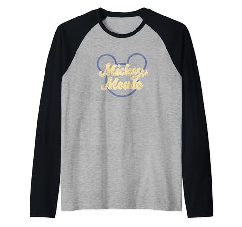 Mickey Mouse Raglan Baseball Tee t-shirt Disney manches trois quarts vintage