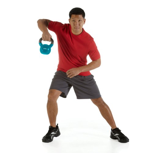 SPRI Kettlebell Weights Deluxe Cast Iron Vinyl Coated Comfort Grip Wide Handle Color Coded Kettlebell Weight Set - Image 3