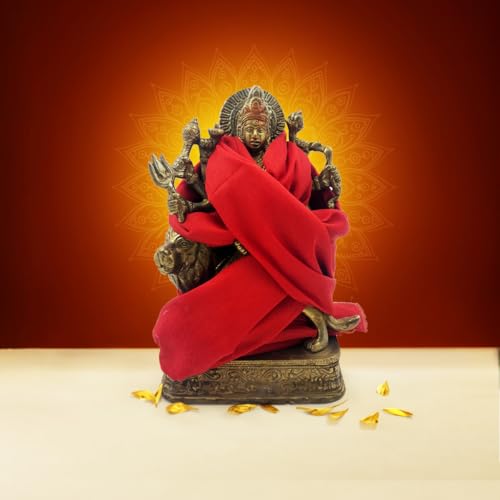 Image of Red Pooja Cloth | 1.25 Meter | Pure Cotton | Puja Vastra for Asan and Temple | Perfect for Daily Pooja