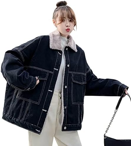Zhengtu レディース デニムジャケット 裏ボア ジージャン ブルゾン 秋冬 防寒 厚手 ゆったり カジュアル アウター 暖かい デニム Zhengtu レディース デニムジャケット 裏ボア ジージャン ブルゾン 秋冬 防寒 厚手 ゆったり カジュアル アウター 暖かい デニム