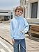 Haloumoning Boys Quarter Zip Quilted Sweatshirts Kids Fashion Long Sleeve Pullover Clothes 5-14 Years Sky Blue