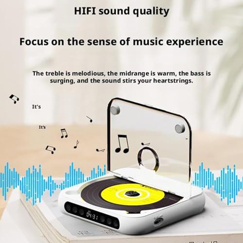 Lecteur CD portable avec Bluetooth 5.0 et batterie rechargeable 2000mAh