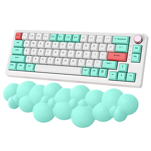 MANBASNAKE Keyboard Wrist Rest,Memory Foam Wrist Pad Smooth Fiber Hand Rest for TKL Keyboard,Ergonomic Nonslip Comfortable Cushion Set,Typing Pain Relief,Support for Office,PC Gaming,Laptop,Mac(Green)