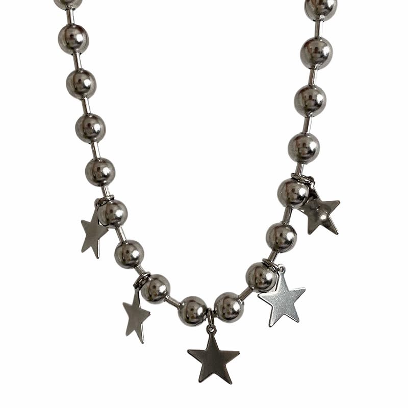 Pendentif étoile ras du cou Y2K punk en acier titane pour femme