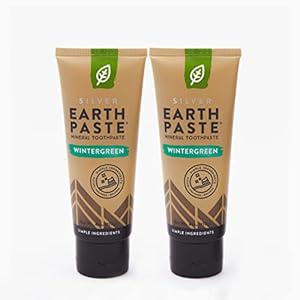 REDMOND – Earthpaste All Natural Non-Fluoride Vegan Organic Non GMO Real Ingredients Toothpaste, Wintergreen, 4 Ounce Tube (2 Pack)