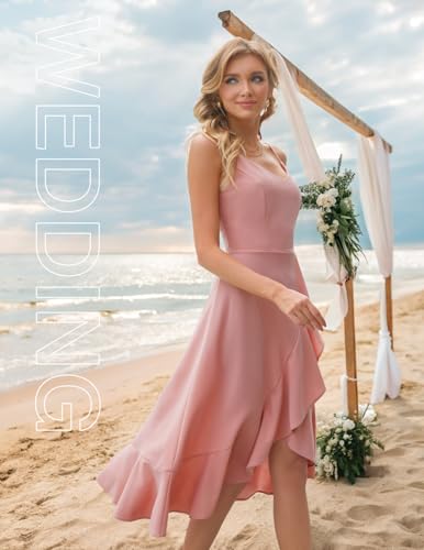 Image of DRESSTELLS Women's Cocktail Dresses, Formal Wedding Guest Graduation Party High Low Dress