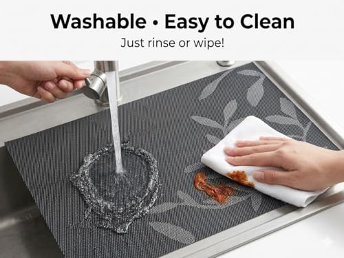 Image of Dribble PVC Placemats Set of 6 | Heat-Resistant, Washable, Waterproof Table Mats | Anti-Slip Dining Table Placemats for Kitchen & Home Decor - 45x30cm, Design - Night Beauty