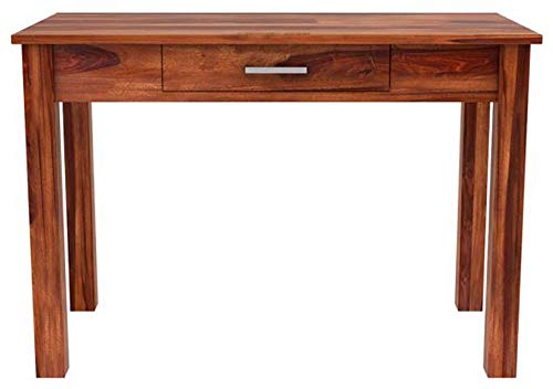 Image of Solid Wood Folding Study Table Laptop Computer Pc Writing Foldable Desk for Home & Office Space Saving Sleek Design (Teak Finish, Standard)