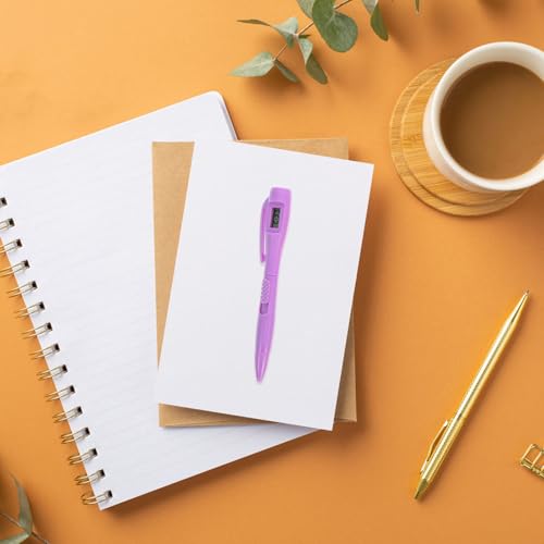 VILLCASE 6Pcs Ballpoint Pens with Digital Timer Function Blue Ink Portable Clock Pens for Note-Taking and Exam Use with Embedded Electronic Timer - Thumbnail 6
