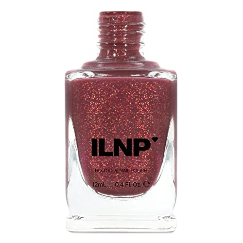 Image of ILNP Cross My Heart - Crisp Rustic Red Holographic Jelly Nail Polish
