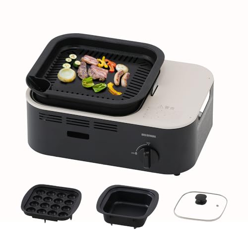 アイリスオーヤマ 減煙焼肉マルチカセットコンロ 煙の少ない スモークレス 焼肉プレート/たこ焼きプレート/鍋用プレート IGC-GYNT1-H Amazon | アイリスオーヤマ 減煙焼肉マルチカセットコンロ 煙の少ない