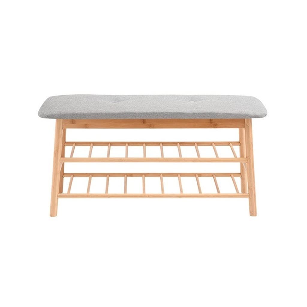 Banc à chaussures avec coussin et meuble rangement bottes entrée 90 cm