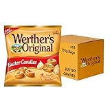 Werther's Original Butter Candies – Traditional Caramel Flavour, Individually Wrapped Sweets, 135 g (Pack of 18)