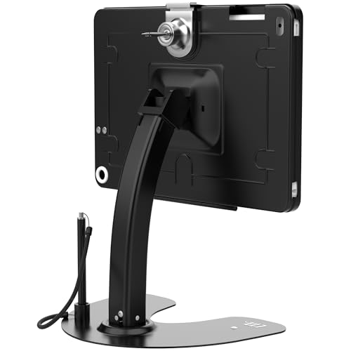 Image of CTA Digital Dual Kiosk Stand - CTA Dual Security Kiosk Stand with Locking Case, Cable, and 360-Degree Rotating Base - Compatible with iPad 7th / 8th / 9th Gen 10.2-inch, iPad Air 4, (PAD-ASKB10) - Black