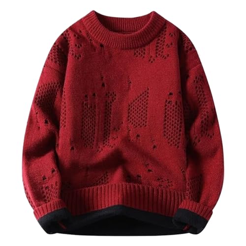 Autumn Winter Knit Sweater Men O-Neck Solid Color Casual Knitted Pullovers Man