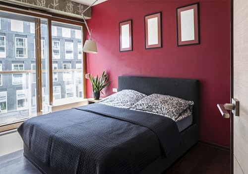 4X4ft Fabric Modern Red Bedroom Wall Backdrop Stylish Apartment Interior