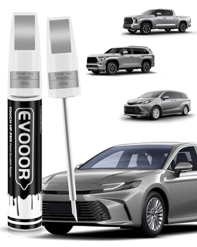 Image of 1D6 Silver Sky Metallic Touch Up Paint Compatible with Toyota Exact Match 2 in 1 Touch up Paint for Chips and Nicks Repair