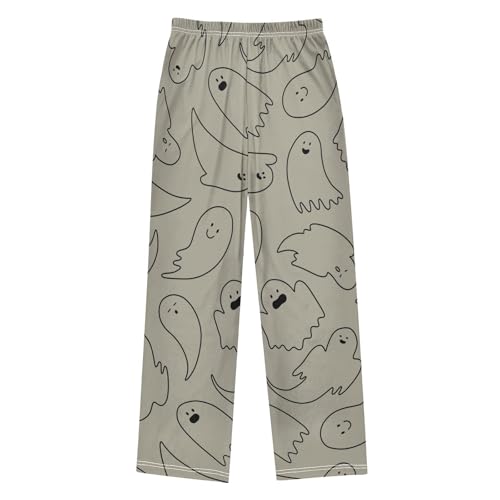 Ghosts Line Boys Pants Boys Athletic Pants Long Pant for Boywith Pockets Wide-Leg Size 6-14Y2