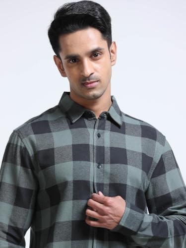 Image of StitchX Men's Brushed Cotton Buffalo Checkered Shirt-S-2XL