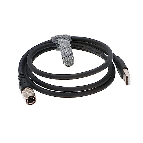 USB plug to 4 pin male hirose connetor data cable for Computer for Camera, Black, 1 meter
