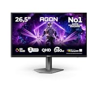 AOC AG276QZD2 27 Zoll WQHD USB Hub Gaming Monitor, 280Hz, QD-OLED Panel, 0.03ms GtG, Adaptive Sync, HDR400 TB, G-Sync Comp., Höhenverstellung,Lautsprecher,(2560x1440 HDMI 2X 2.1 DP 2X 1.4) Schwarz – Ansicht 2