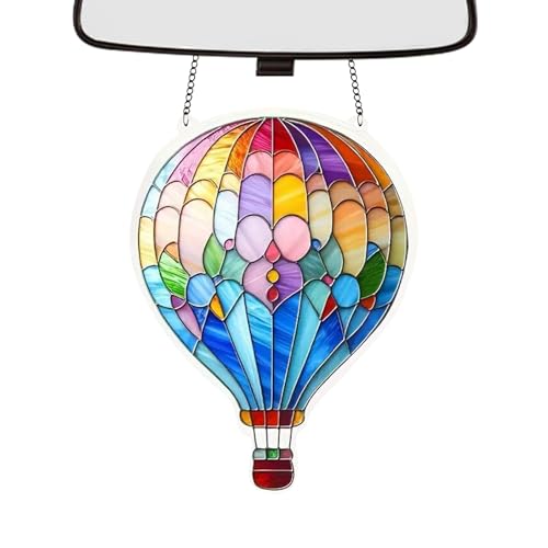 Hot Air Balloon Decoration, Acrylic Balloon Pendant, Weather Resistant Charm, Lightweight Hanging Design, Vibrant Festival Style for Garden Patios, Wedding Decoration and Outdoor Window Displays