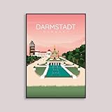 Darmstadt poster pink 8.3 x 11.17 inches Full design