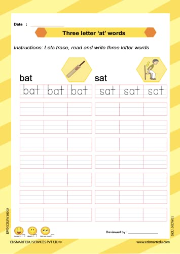 Image of Edsmart English Word Writing & Sentence Writing Books Set For Kids Of 3-5 Years Old | 2 Books - A4 Size | Best Kids Writing Book | Teaches Tracing Book, Sight Words, Cvc Wordssentence Writing Book
