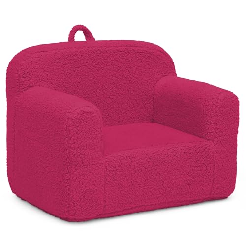 Image of Delta Children Sherpa Cozee Chair - Foam Kids Chair for Ages 18 Months and Up, Hot Pink