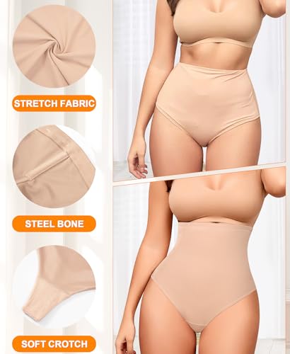 Ganado Tummy Control Thong Shapewear for Women High Waisted Shaping Underwear Thong Panties Body Shaper Panty Girdle4