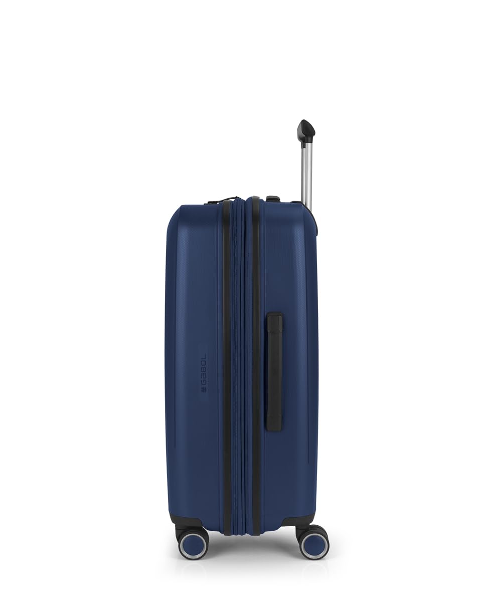 Gabol - Maleta Mediana Expandible Brooklyn 45x65x27/30 cm - Equipaje Ligero 3,4kg con Capacidad 70/77,8L - 4 Ruedas Dobles 360° y Cerradura TSA - Diseño Español en Polipropileno - Azul