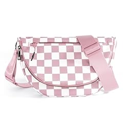 Checkered Crossbody Bag - Pink