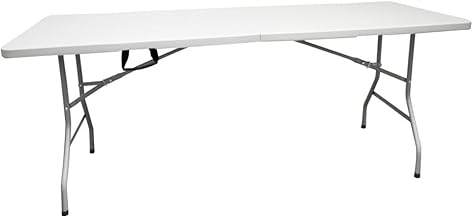 Jardin202 - Rectangular Folding Table 180 x 70 x 74 cm Catering | Resin Table with Folding Steel Legs for Events and Terraces | Unit (White)