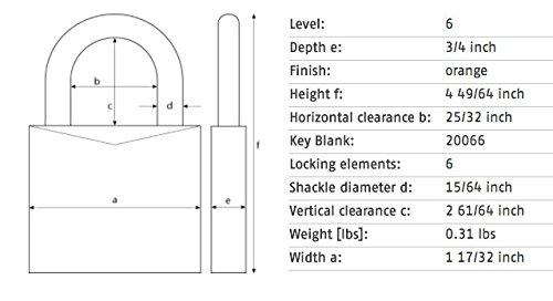 Image of Lockout Padlock, Keyed Alike, Aluminum, Orange, 3 in Shackle Height, 1 1 /2 in Body Width - 1 Each