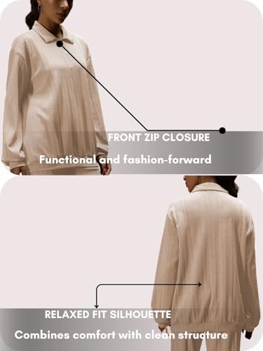 Image of GRECIILOOKS Co-ord Set for Women Stylish | Warm Zip Up T-Shirt & Pant Set | Oversized Loose Fit Summer Cord Set for Women | Summer Casual Travel & Loungewear Outfit