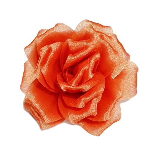 Image of Flash Camellia Flower Brooch Pin for Women Men Elegant Texture Fabric Dahlia Rose Floral Brooches Lapel Pins Dainty Wedding Holiday Party Costume Dress Accessories Jewelry