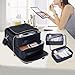 TANPADUAJI Large Makeup Bag for Women, Travel Toiletry Bag with 2 Removable Pouches, Wide-Open Design for Toiletries, Cosmetics, Brushes & Beauty Tools (Black)