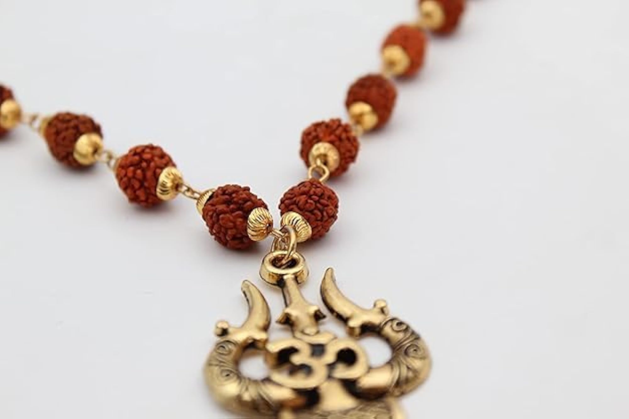 BluDiamond Rudraksha Mala for Men in Gold Chain