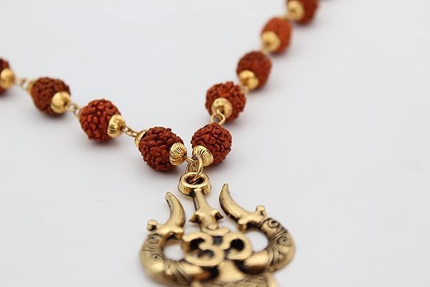 Astro Cart Mahadev Rudraksha Mala Gold Chain Japa Beads 1