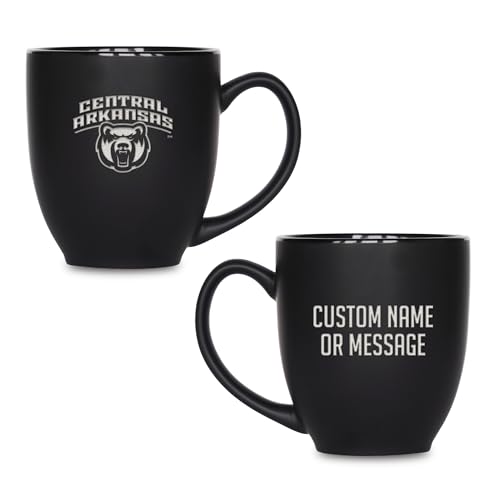 Image of Rico Industries NCAA Primary 15-Oz Personalized Matte Black Bistro Mug - for Hot or Cold Drinks