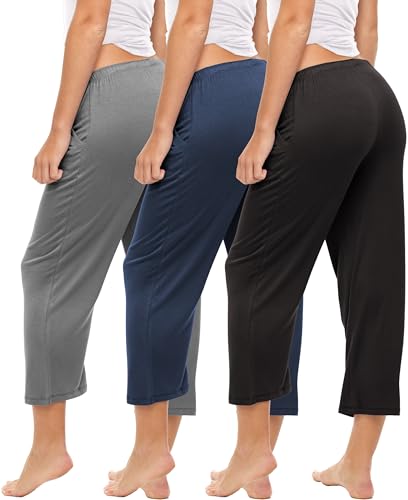 Sexy Basics Women's Lounge Pants | Ultra Soft Capri Style PJ Drawstring Bottoms | Multi Packs & Colors