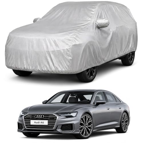 Image of Autofact Car Body Cover Compatible with Audi A6 | Custom Fit Car Cover | 100% Water-Resistant| Triple-Stitched Lightweight Fabric | Dustproof | Indoor & Outdoor Use | Elastic Bottom