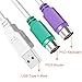DKARDU PS2 to USB A Adapter Cable for Keyboard and Mouse - PS/2 Male to USB A Male Plug, Replacement Cord, 2 PCS