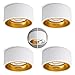 Produktbild SSC-LUXon 4er Set OLINO Aufbaustrahler weiß matt mit wechselbarer Optik in gold & silber - 4x Spots Deckenleuchte Aufputz GX53
