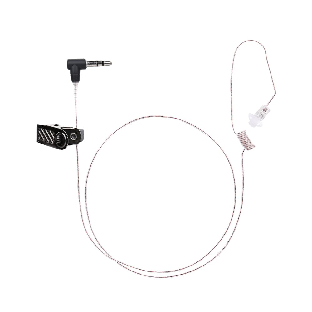 3.5mm Police Listen Only Eapiece, Covert High Definition Tubeless Listen Only Earpiece for Military Security and Law Enforcement Use