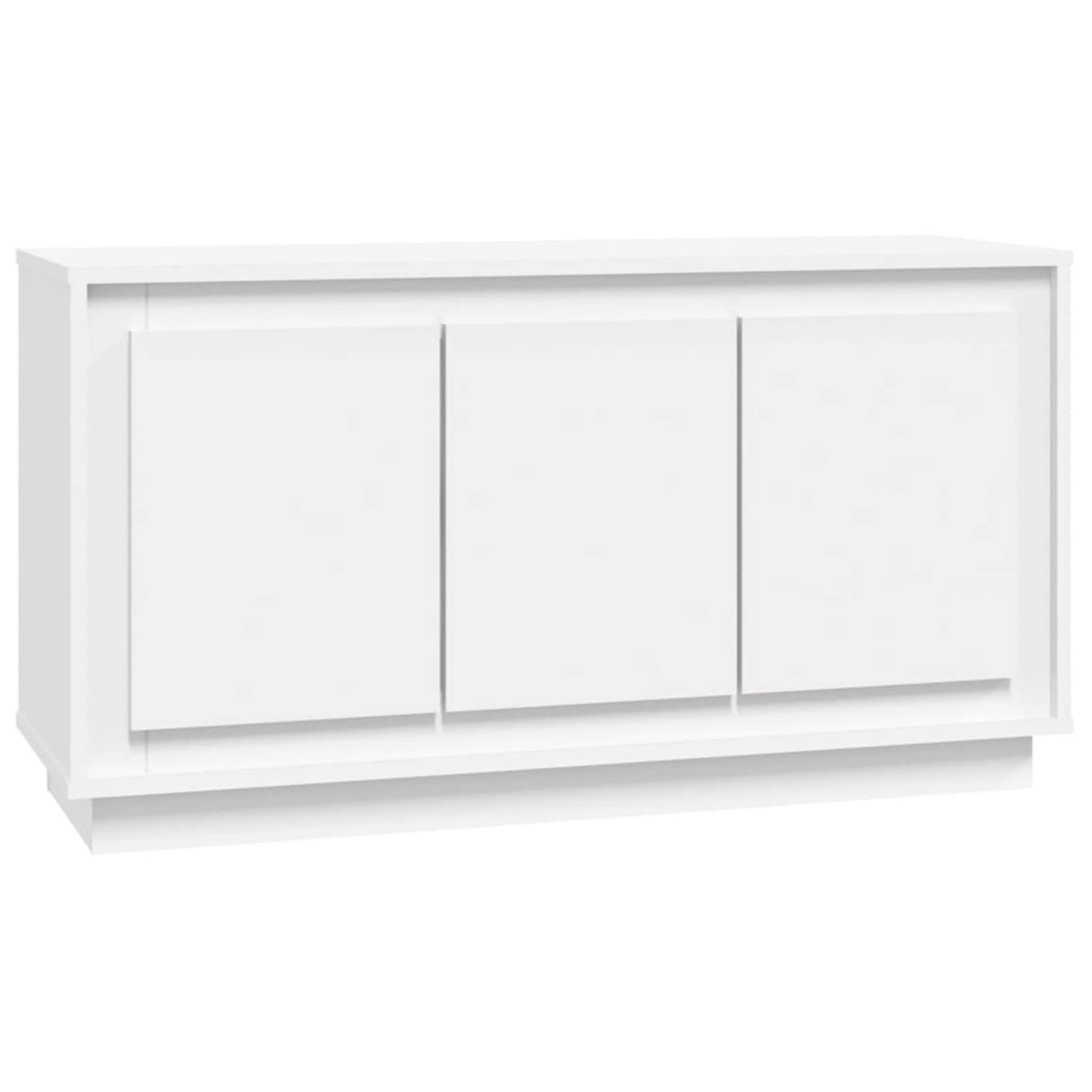 Homgoday Aparador Madera contrachapada Blanco 102x35x55 cm, Alacena de Cocina, Aparador Comedor, Mueble Auxiliar, Armario Cajones Cómoda Almacenamiento Buffet Salón Sala de Estar