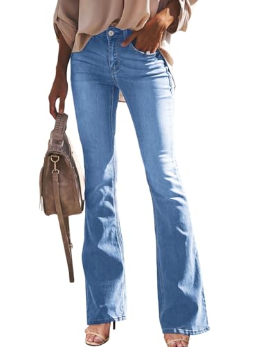Sidefeel Women's High Waisted Bell Bottom Bootcut Jeans Flared Wide Leg Denim Pants
