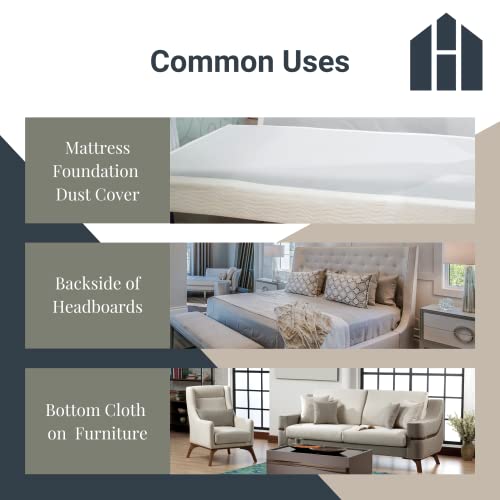 House2Home Box Spring Dust Cover For Bed Box Spring Repair, Heavy Duty 2.4 Oz. Black Cambric Cloth, Replacement Box Spring Cover For Queen Foundation, 60" X 80" #TOP4