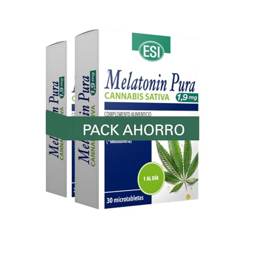 Melatonina Pura 1,9 mg con Aceite de Semilla de Cáñamo – 30 Microtabletas | Descanso Nocturno Natural | Con Vitamina E y Omega 3-6 | Sin Azúcar | Sin Gluten | Producto Vegano (2)