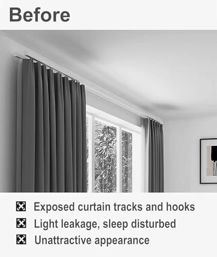 Heavy Duty Double Curtain Track, najwyższej jakości aluminiowy system montażu na ścianie z cichymi rolkami do salonu w sypialni.Łatwa instalacja typu cut-to-Size z całym w zestawem sprzętowym.Obsługuj